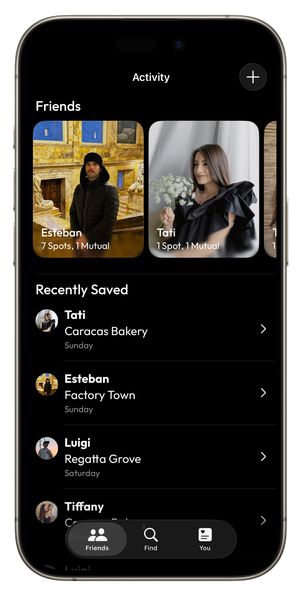 Detour friends recommendations view
